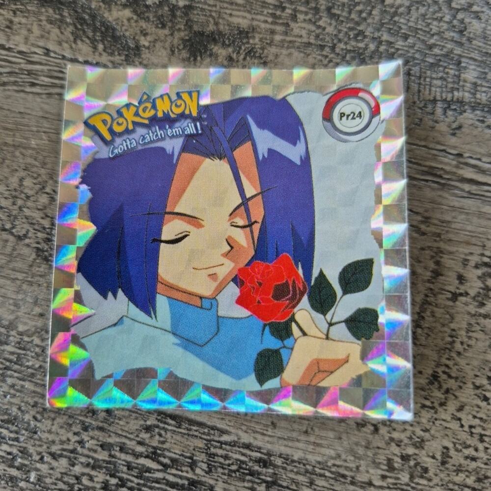 Vintage 1999 Pokemon Artbox Sticker James PR24 Prizm Series 1 Silver Holographic